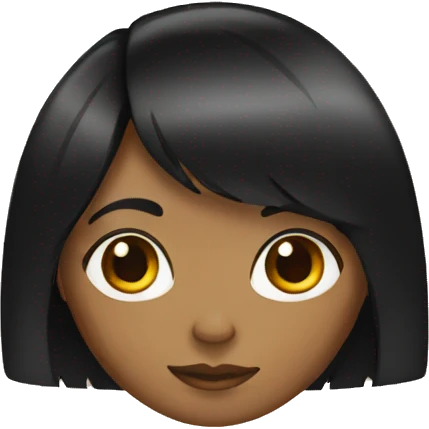 brown girl with black hair and bangs emoji