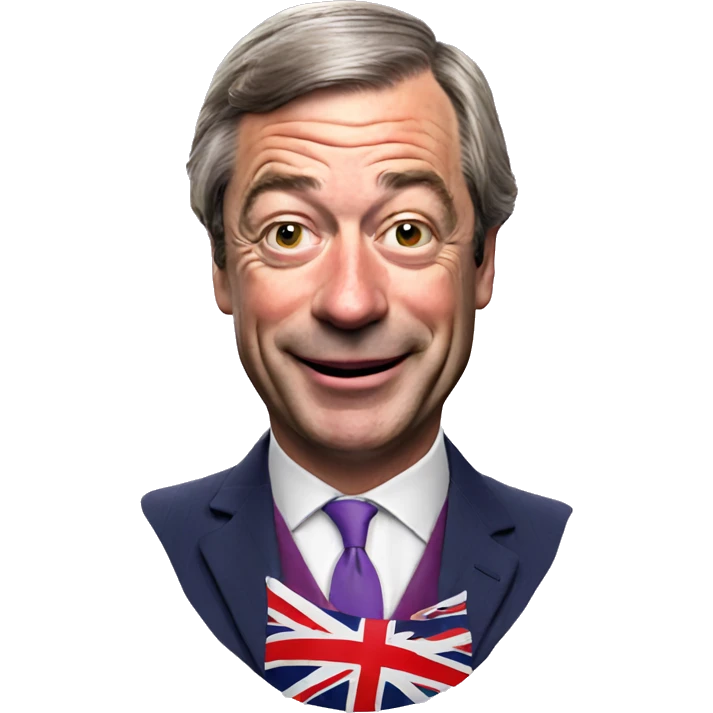 Nigel Farage waving a Union Jack flag  emoji
