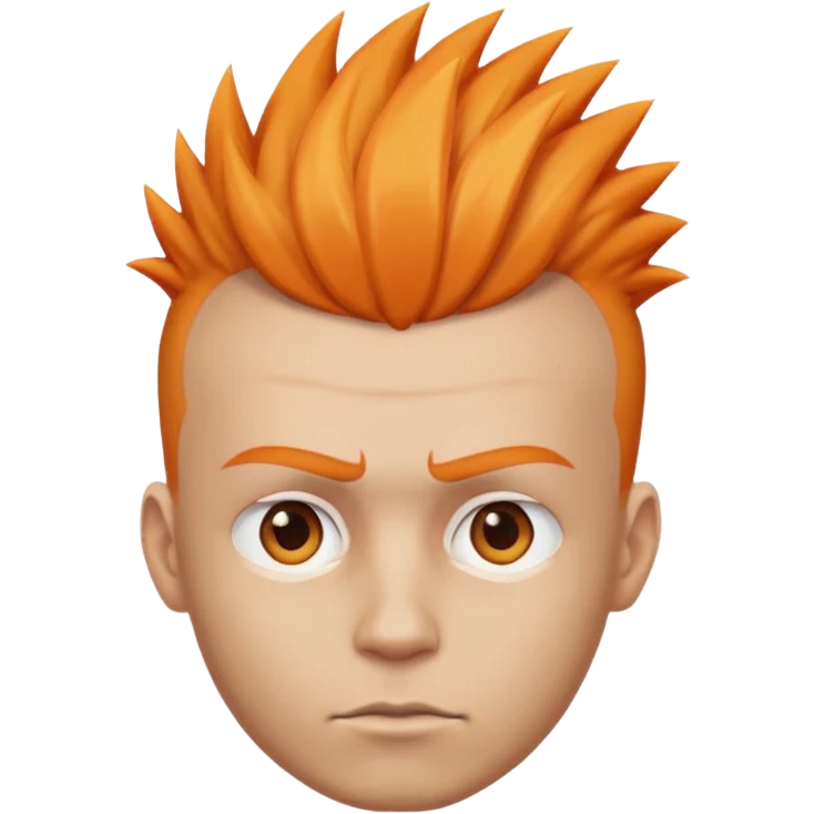 male head with a light orange mohawk, facing forward emoji