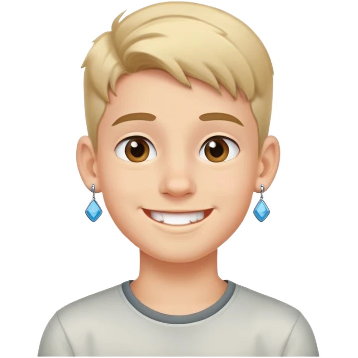 smiling boy with earrings emoji
