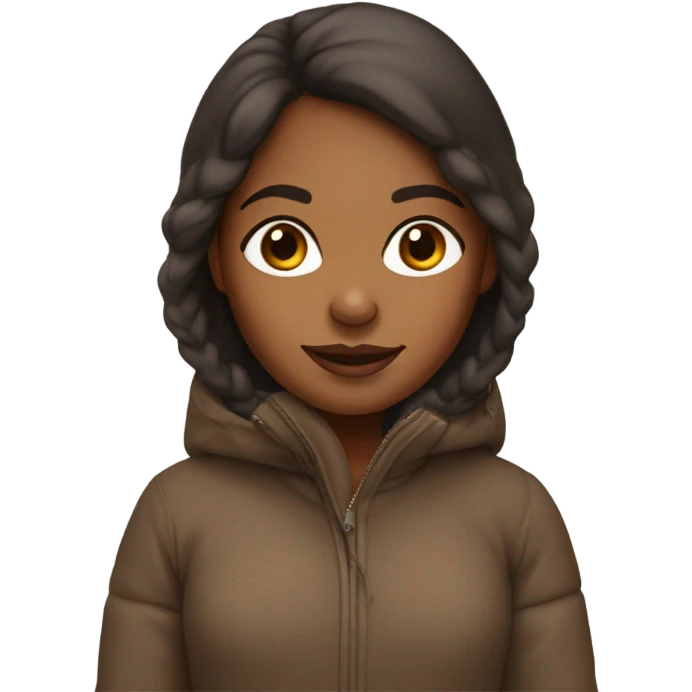 Brown girl with brown hair in a snow suit  emoji