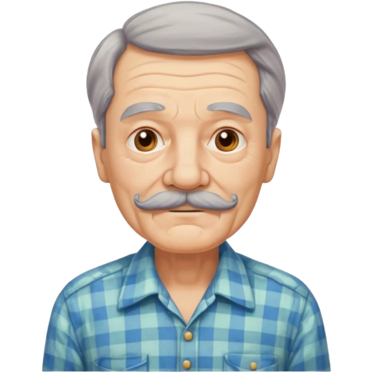 mustached elderly man with vintage shirt emoji