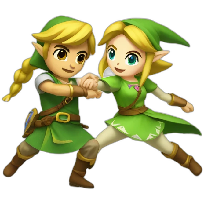 Link and zelda dancing emoji
