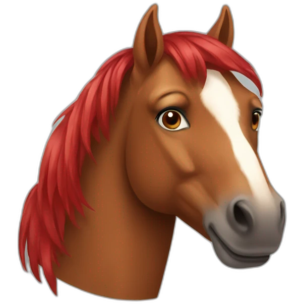 brown horse with red hair emoji