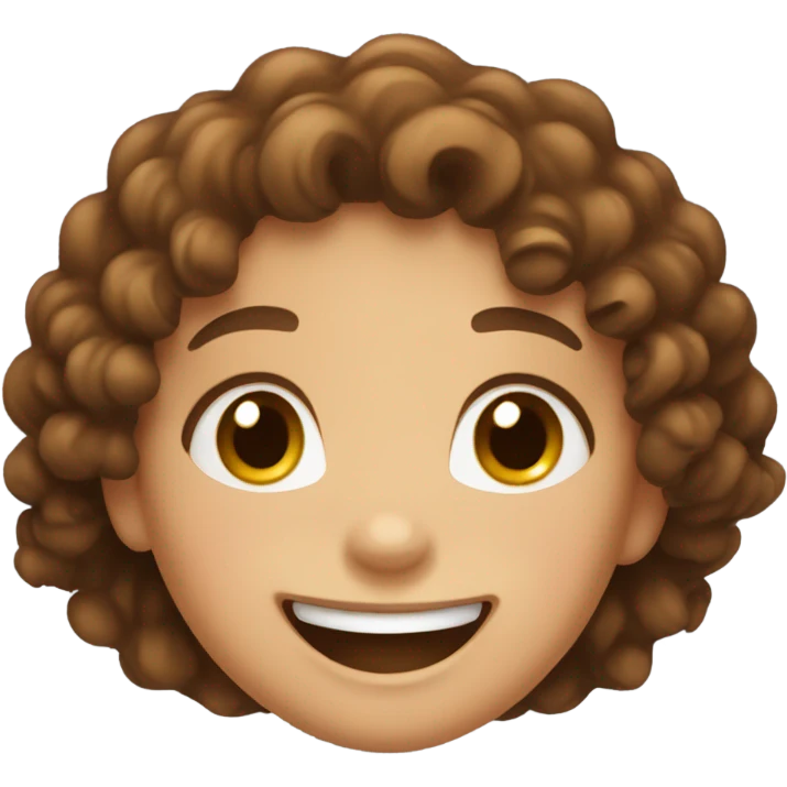 Cute girl laughing curly hair brown  emoji