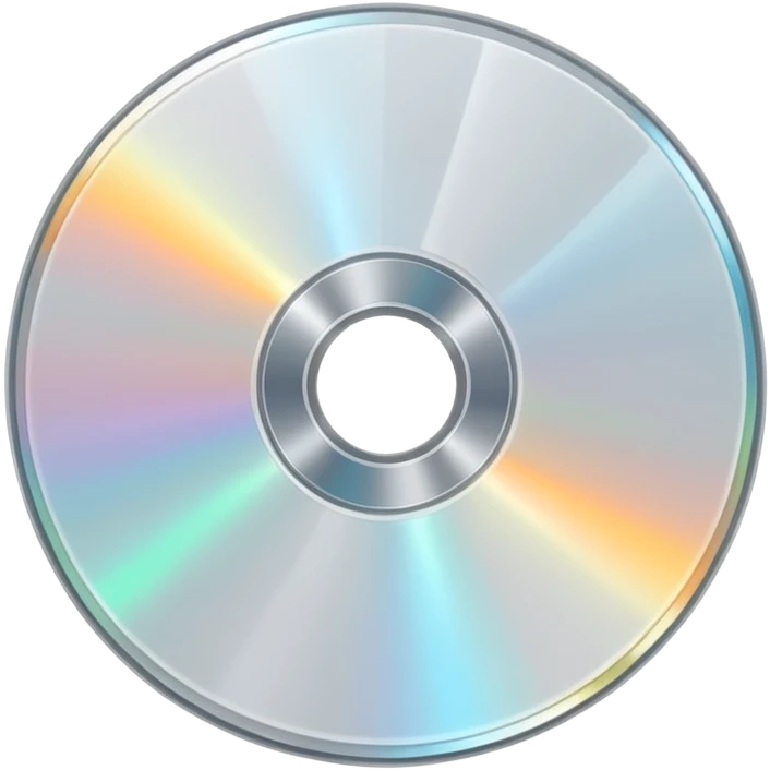 белый светящийся CD-диск, no background emoji