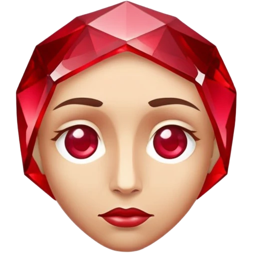 mind-blown face with a ruby gemstone floating above the head emoji