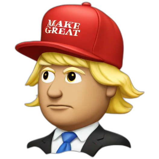 Donald Trump with a ”Make America Great Again” Red hat emoji