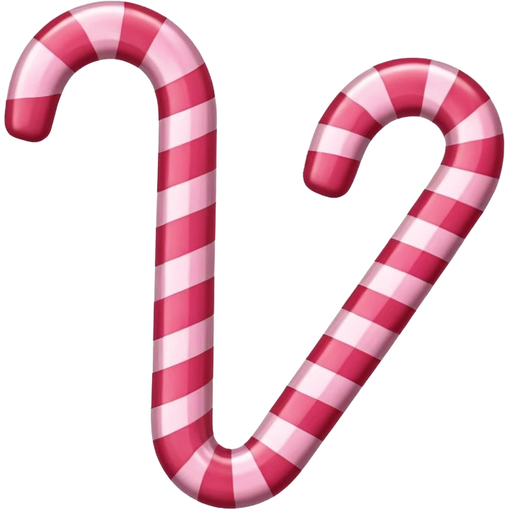 Red and pink candy cane emoji