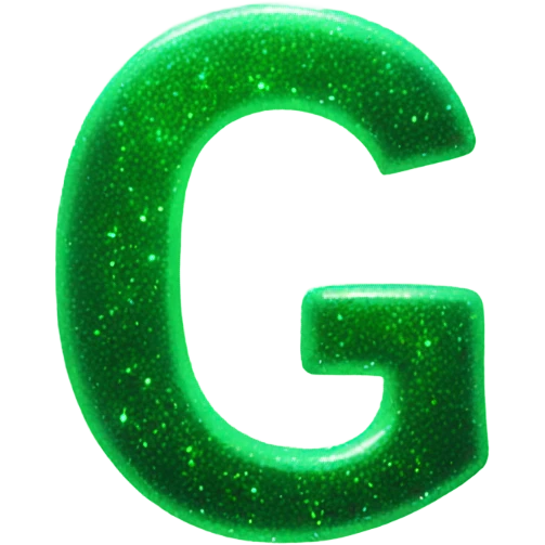 green glowing Glitter letter G emoji