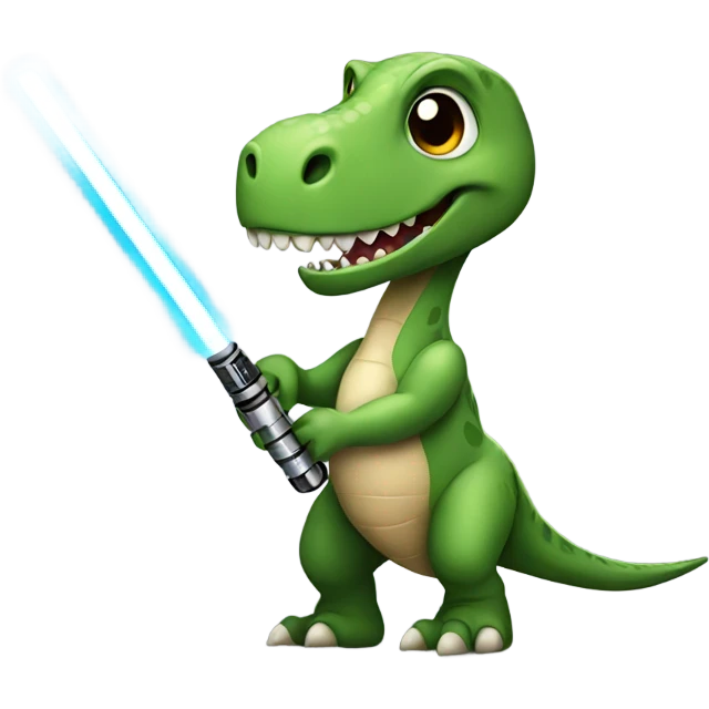 Dinosaur holding a lightsaber  emoji