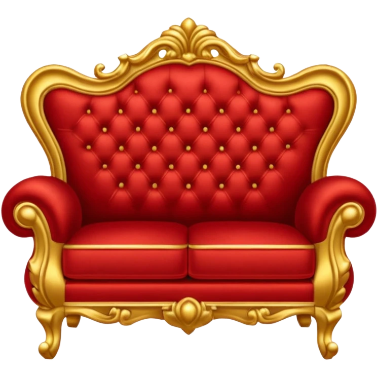 rococó sofa rojo con dorado emoji