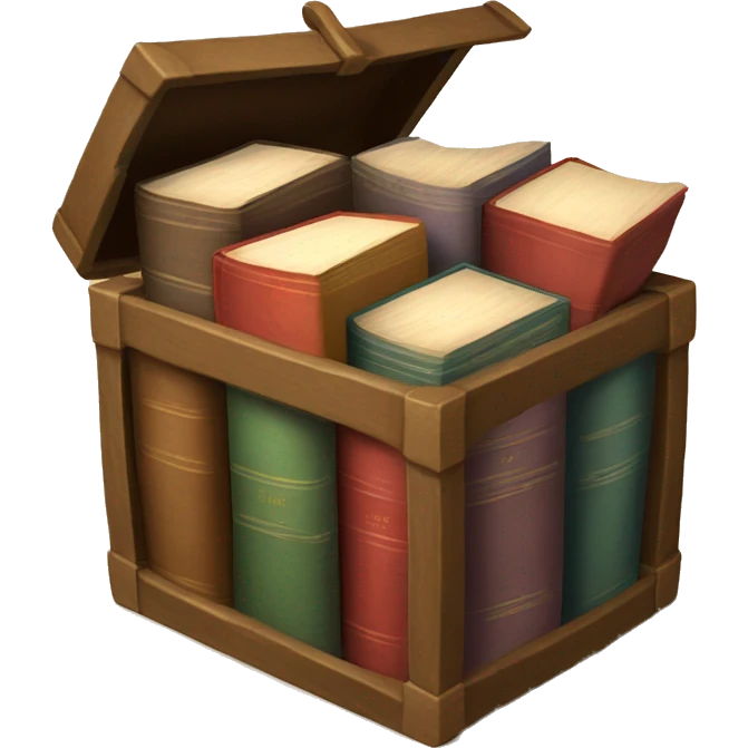 open box with old books inside  emoji