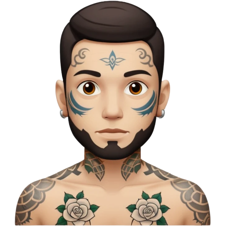 tattoo man, white skintone, more highlight the tattoo. emoji