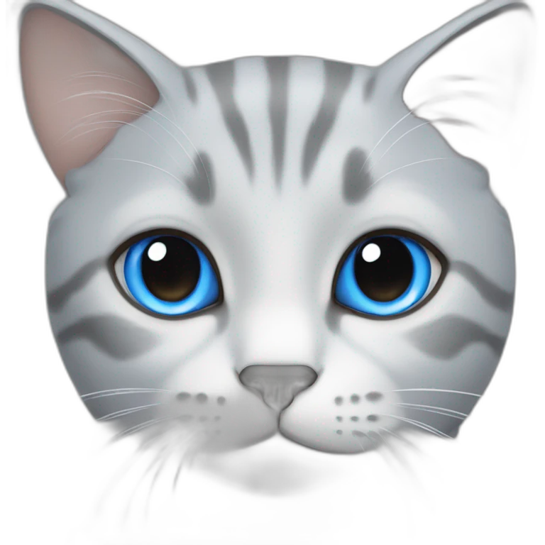 light gray cat with blue eyes emoji
