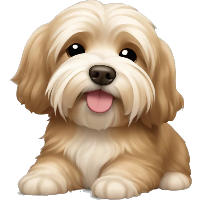 Sleeping light Brown havanese emoji