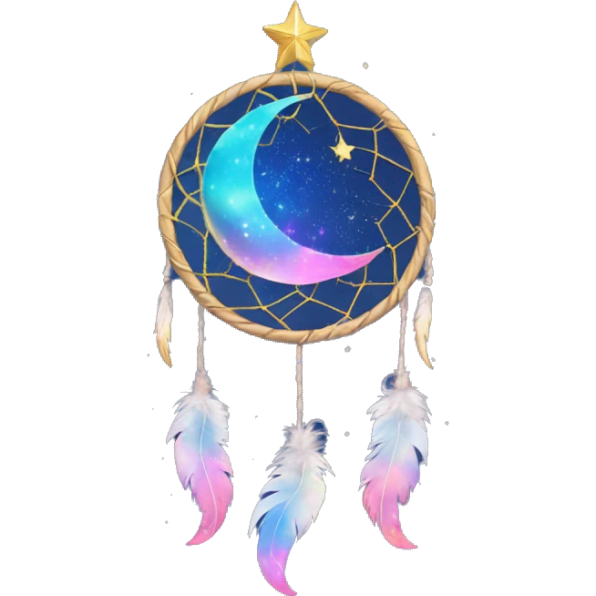 Sparkly moon-and-stars-galaxy-dreamcatcher emoji