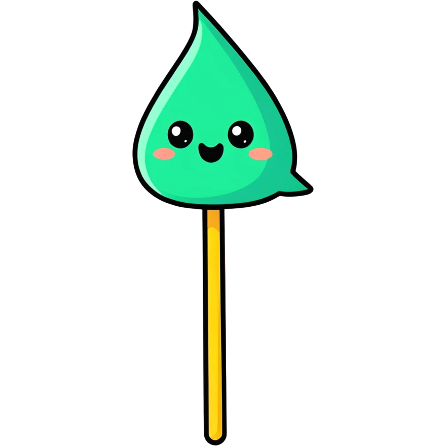 stick, cartoon style, playful look emoji