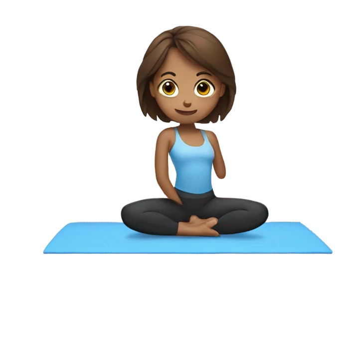 Girl with brown hair doing Pilates  emoji