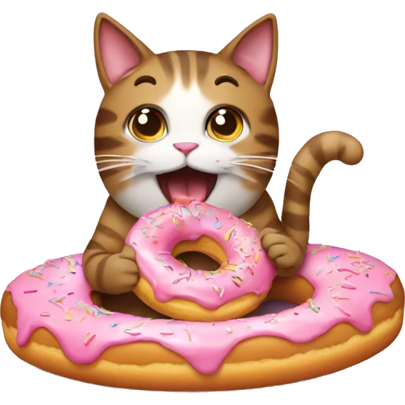 Cat eating donut emoji