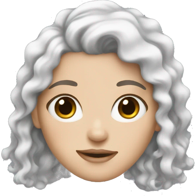 White girl with black curly hair  emoji