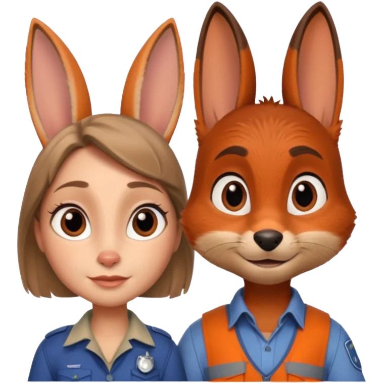 Judy hoopps and nick wilde human  emoji