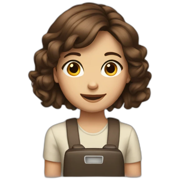 Brown hair girl and like radio emoji