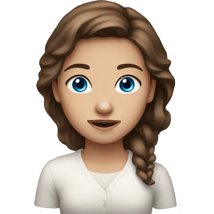 Brown Hair Girl Blue eyes emoji