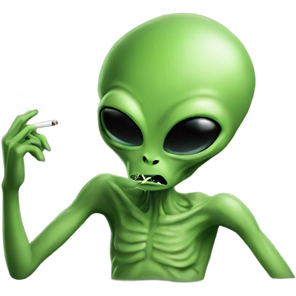 Alien smoking weed emoji