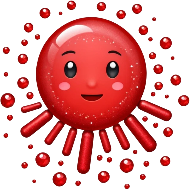 Glitter Raio vermelho emoji