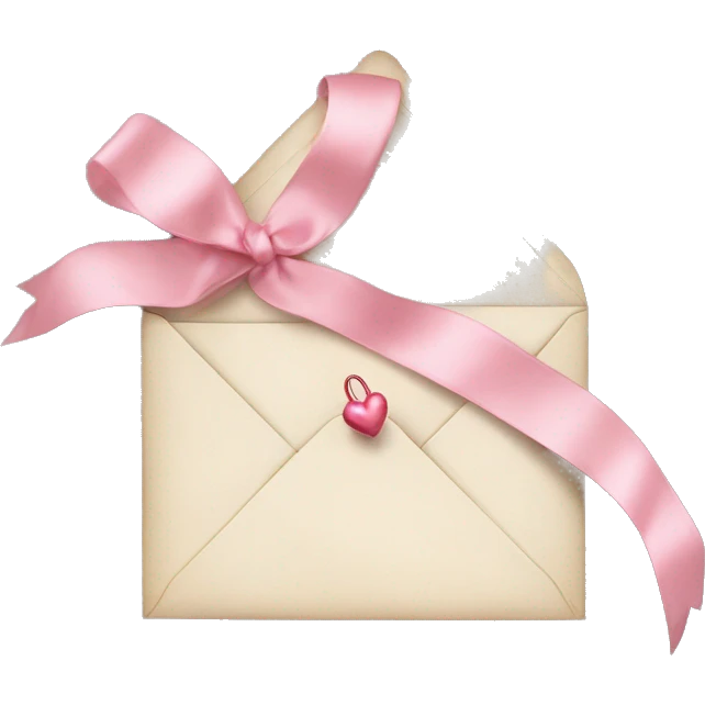 vintage love letters in envelope tied with a baby pink ribbon  emoji