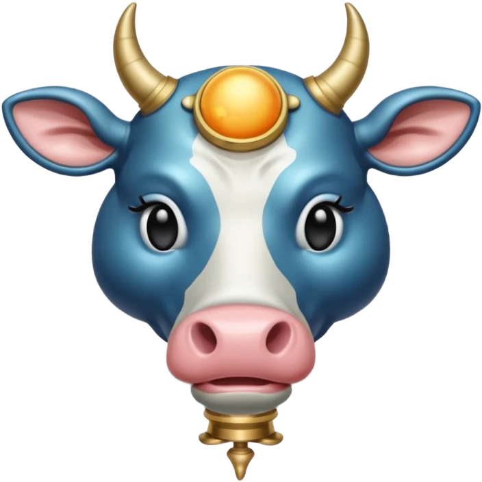 İnek kafalı ayakları olan satürn emoji
