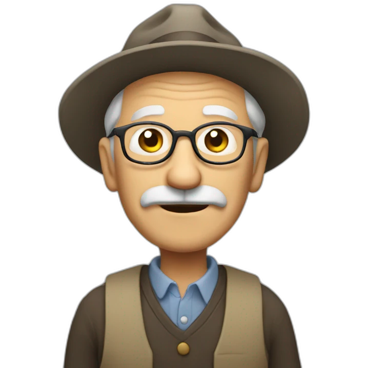 Oldman commenting on a post emoji