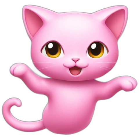 pink mew levitating emoji