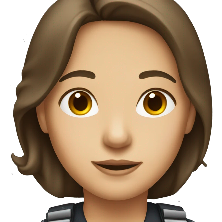 white female pilot brown hair emoji