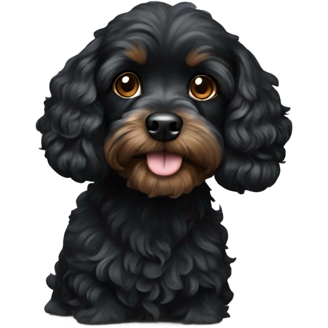 Black Cavapoo emoji