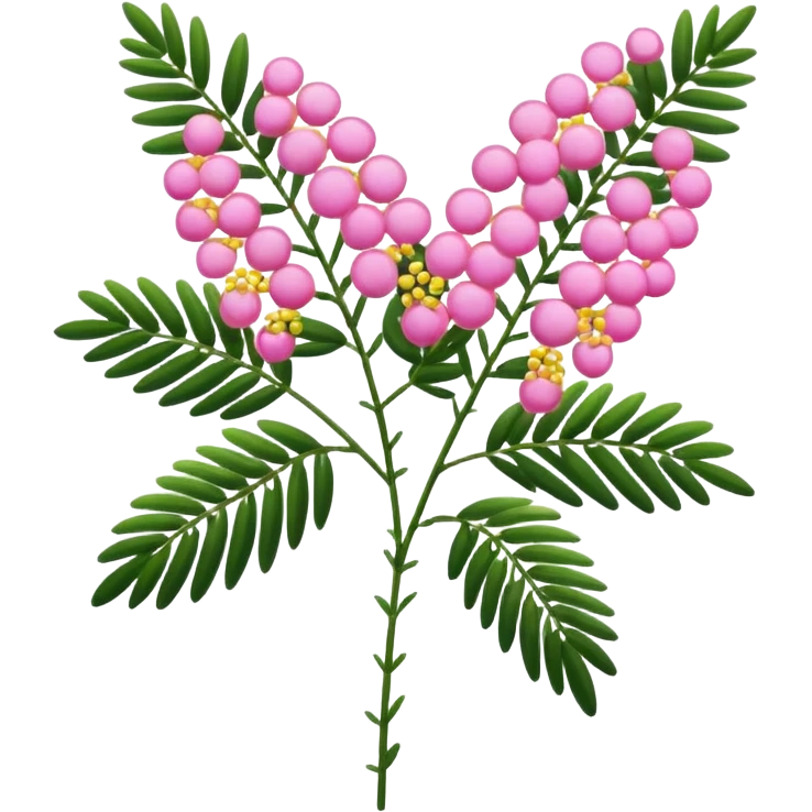 Pink Mimosa with flower  emoji