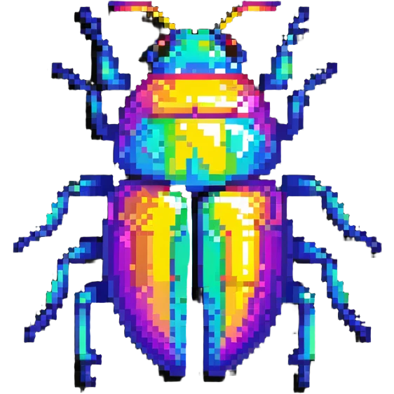 Iridescent beetle with shimmering shell and rainbow colors emoji