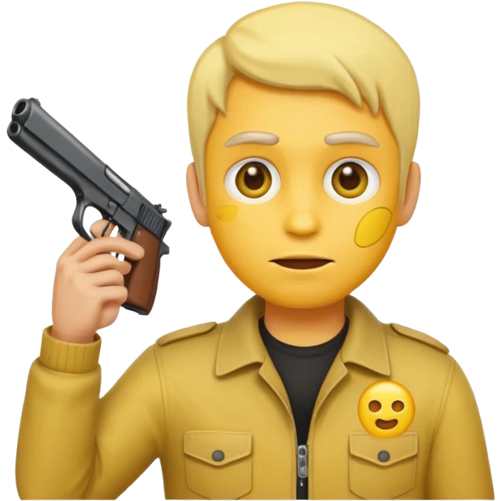Emoji face with gun to his head  emoji