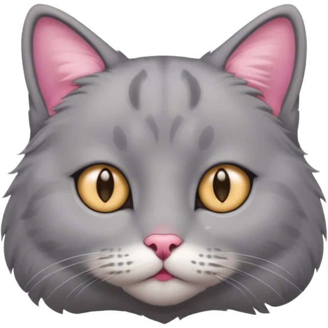 Gray cat with calm eyes. emoji