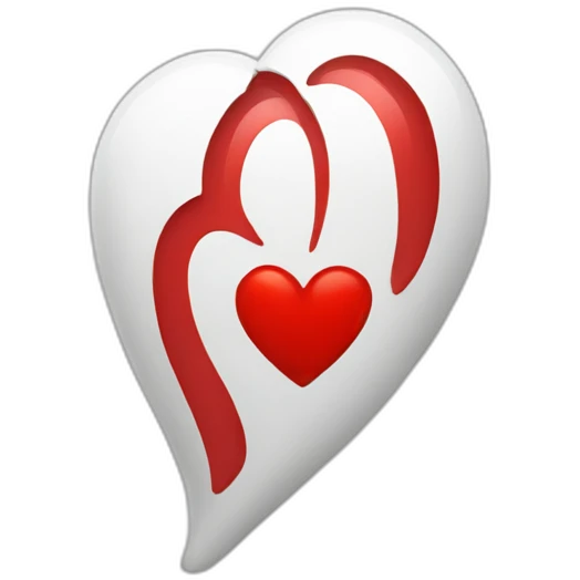 coeur rouge et blanc emoji