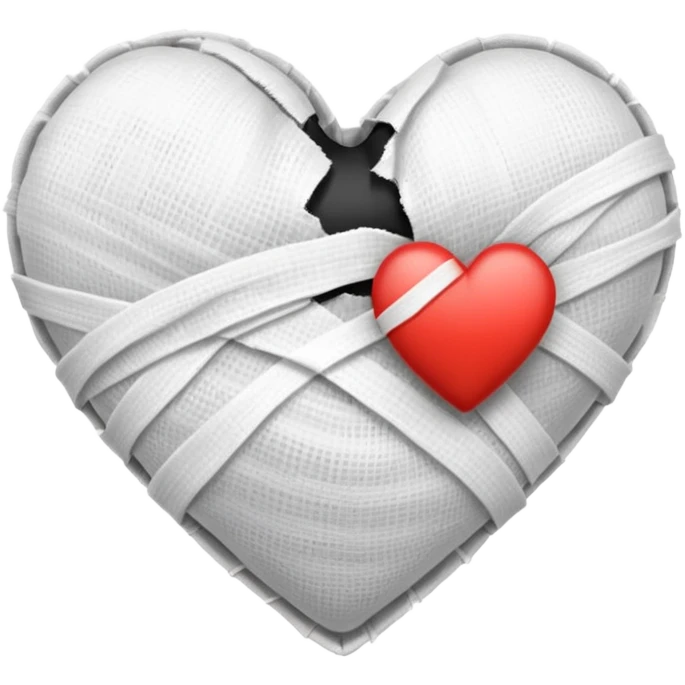 Black and white bandaged heart  emoji