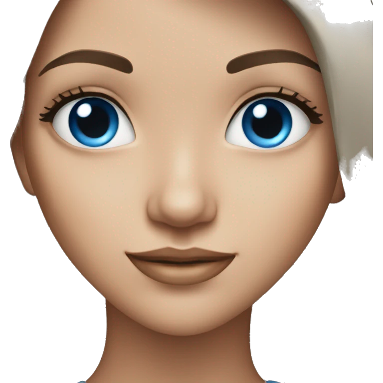 pretty brunette girl with blue eyes emoji