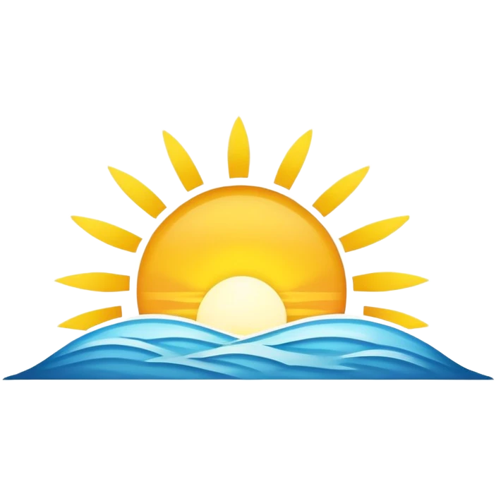 A rising sun peeking over the horizon emoji