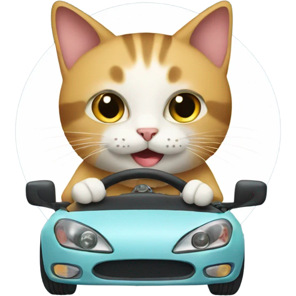 Cat driving a car emoji