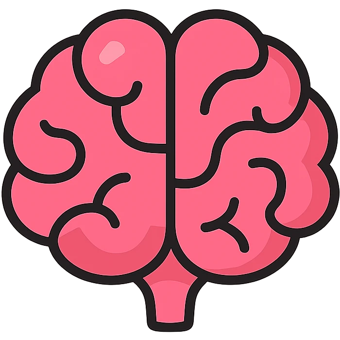 brain icon emoji, clear outlines, strong shadows and highlights, psychology and psychosomatics theme emoji
