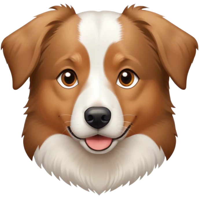 White and brown Australian Shepard mix dog emoji