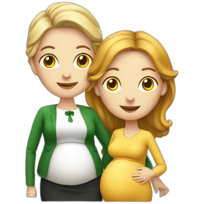 Irish lady with her pregnant teacher wife emoji