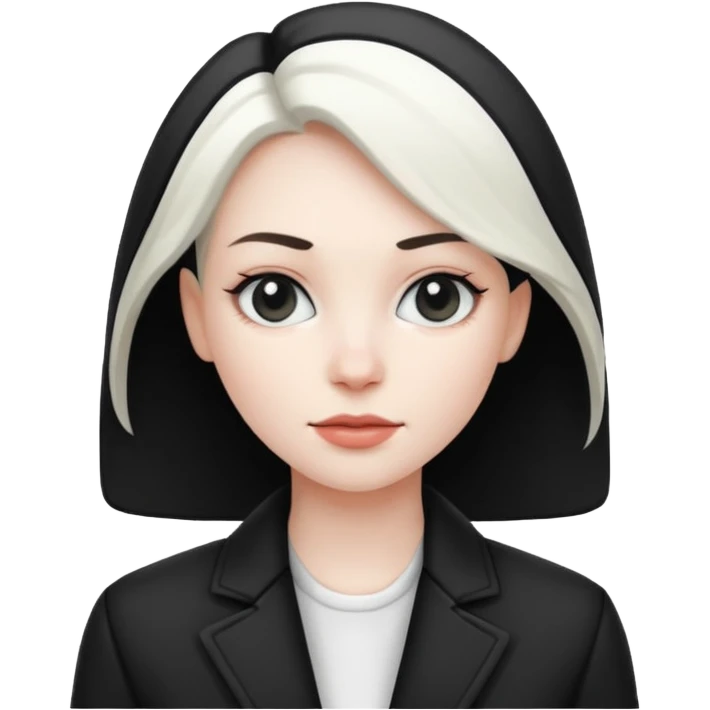 balck and white photo woman in jacket emoji