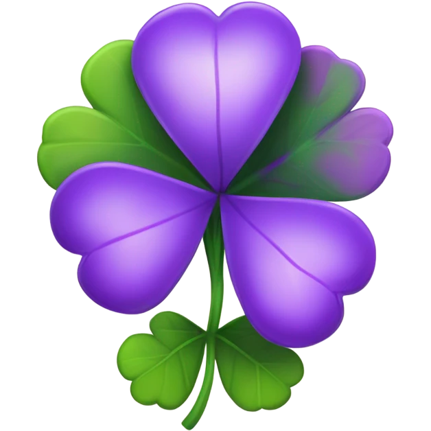 Four leaf purple clover emoji